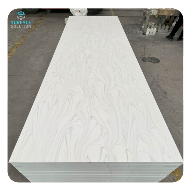 White Color Koris Factory Wholesale Stain Resistant Big Slab 6-30mm Big Slab 100 Pure Acrylic Solid Surface for Table Top