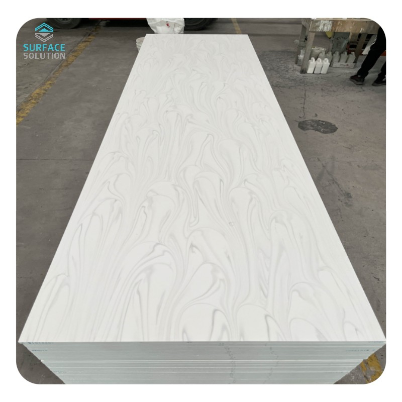 White Color Koris Factory Wholesale Stain Resistant Big Slab 6-30mm Big Slab 100 Pure Acrylic Solid Surface for Table Top