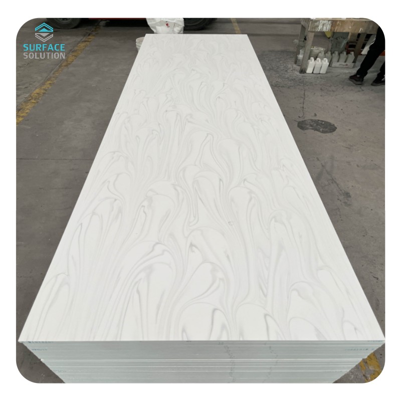 White Color Koris Factory Wholesale Stain Resistant Big Slab 6-30mm Big Slab 100 Pure Acrylic Solid Surface for Table Top