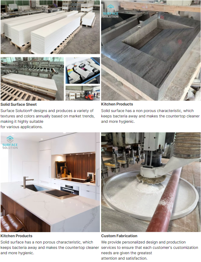 6-30MM Colors Countertop artificial stone solid surface kitchen countertops