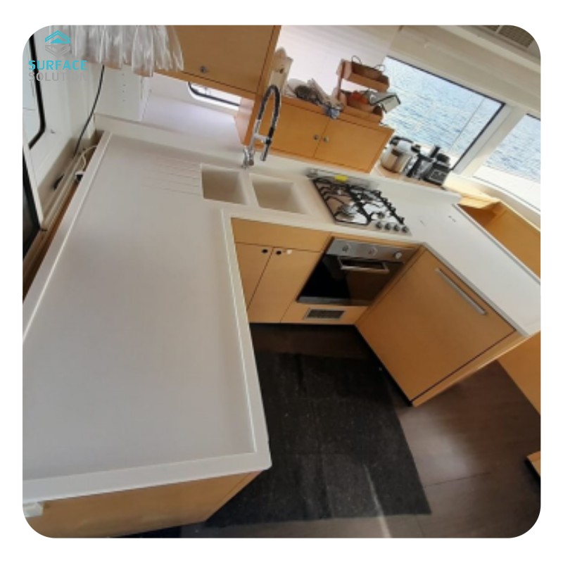 Easy Fabricate and Maintain Repairable Stain Resistance Non Porous Big Slab Customized Acrylic Table Top
