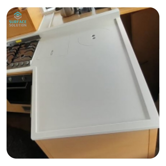 Easy Fabricate and Maintain Repairable Stain Resistance Non Porous Big Slab Customized Acrylic Table Top