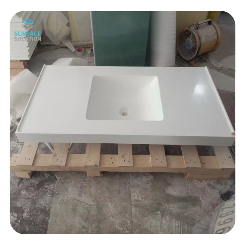 OEM & ODM Easy Fabricate and Repairable Stain Resistance Joint Invisible Acrylic Solid Surface for Kitchen and Bathroom
