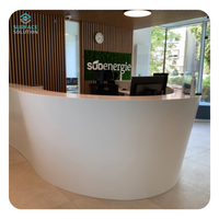 Modern Modified Acrylic Solid Surface faux patterned background wall is suitable for hotel reception