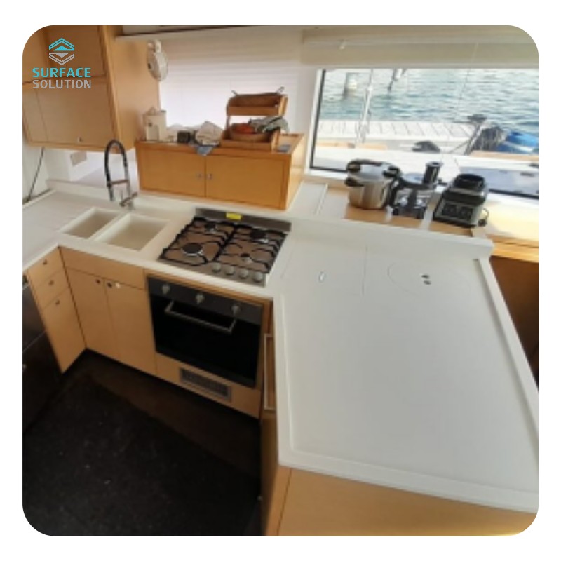 Easy Fabricate and Maintain Repairable Stain Resistance Non Porous Big Slab Customized Acrylic Table Top