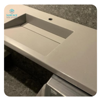 Factory 2440*760*12mm Waterproof Solid Surface Artificial Stone Slab Sheet