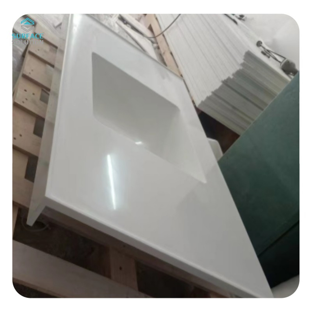 New Colors Wholesale Stain Resistant 6-30 mm Big Slab White Marble Acrylic Solid Surface for Kitchen Countertop