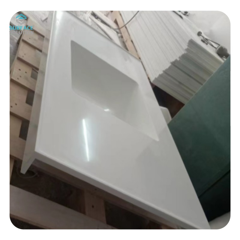 New Colors Wholesale Stain Resistant 6-30 mm Big Slab White Marble Acrylic Solid Surface for Kitchen Countertop